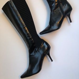 Calvin Klein dress tall black leather boots 👢 🖤